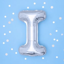 Folieballon - Bogstav I - 35 cm - Slv