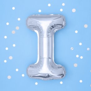 Folieballon - Bogstav I - 35 cm - Slv