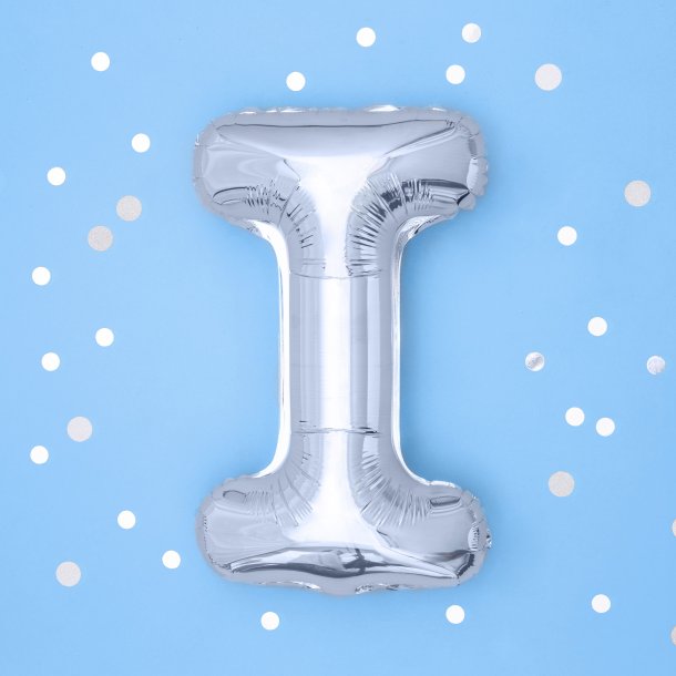 Folieballon - Bogstav I - 35 cm - Slv