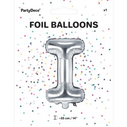 Folieballon - Bogstav I - 35 cm - Slv