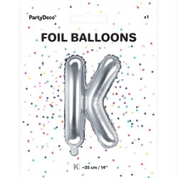 Folieballon - Bogstav K - 35 cm - Slv