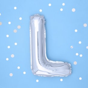 Folieballon - Bogstav L - 35 cm - Slv
