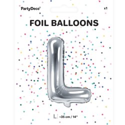 Folieballon - Bogstav L - 35 cm - Slv