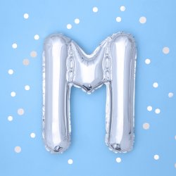 Folieballon - Bogstav M - 35 cm - Slv