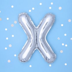 Folieballon - Bogstav X - 35 cm - Slv