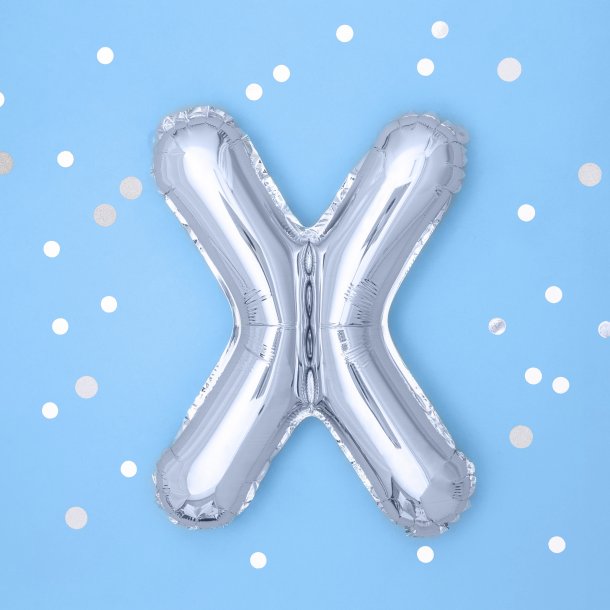 Folieballon - Bogstav X - 35 cm - Slv