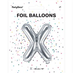 Folieballon - Bogstav X - 35 cm - Slv