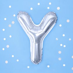 Folieballon - Bogstav Y - 35 cm - Slv