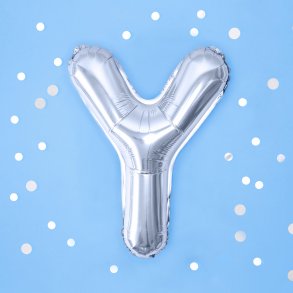 Folieballon - Bogstav Y - 35 cm - Slv