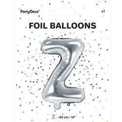 Folieballon - Bogstav Z - 35 cm - Slv