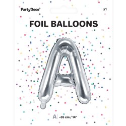 Folieballon - Bogstav A - 35 cm - Slv
