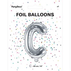 Folieballon - Bogstav C - 35 cm - Slv