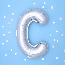 Folieballon - Bogstav C - 35 cm - Slv