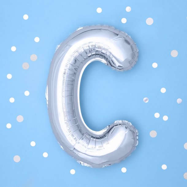 Folieballon - Bogstav C - 35 cm - Slv