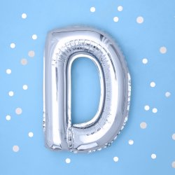 Folieballon - Bogstav D - 35 cm - Slv