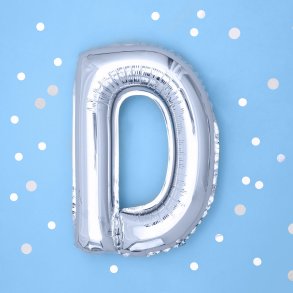 Folieballon - Bogstav D - 35 cm - Slv