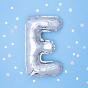Folieballon - Bogstav E - 35 cm - Slv