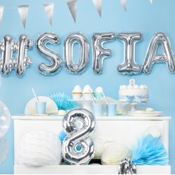 Folieballon - Bogstav F - 35 cm - Slv