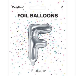 Folieballon - Bogstav F - 35 cm - Slv