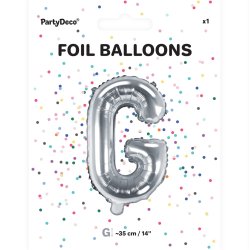 Folieballon - Bogstav G - 35 cm - Slv