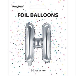Folieballon - Bogstav H - 35 cm - Slv
