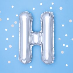 Folieballon - Bogstav H - 35 cm - Slv
