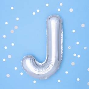 Folieballon - Bogstav J - 35 cm - Slv