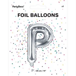 Folieballon - Bogstav P - 35 cm - Slv