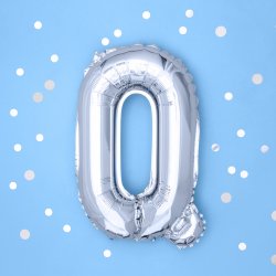 Folieballon - Bogstav Q - 35 cm - Slv