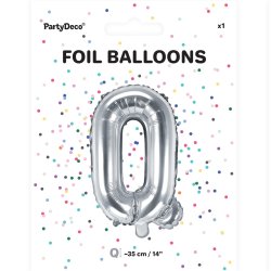 Folieballon - Bogstav Q - 35 cm - Slv