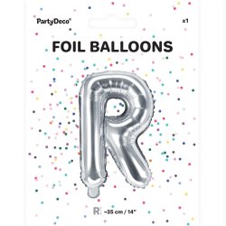 Folieballon - Bogstav R - 35 cm - Slv
