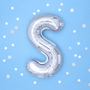 Folieballon - Bogstav S - 35 cm - Slv