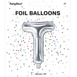 Folieballon - Bogstav T - 35 cm - Slv