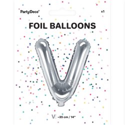 Folieballon - Bogstav V - 35 cm - Slv
