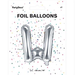 Folieballon - Bogstav W - 35 cm - Slv