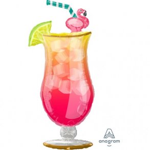 Folieballon - Flamingo Tropical Drink - 104 cm