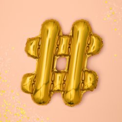 Folieballon - HASHTAG - Guld
