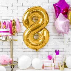 Folieballon - GULD - TAL 8 - 86 cm