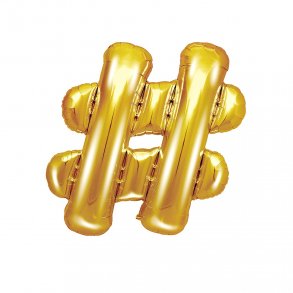 Folieballon - HASHTAG - Guld