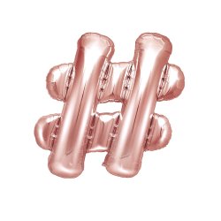 Folieballon - HASHTAG - Rosa guld
