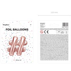 Folieballon - HASHTAG - Rosa guld