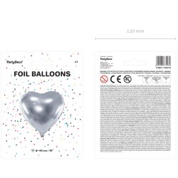 Folieballon - HJERTE - Slv 45 cm