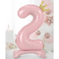 Folieballon - Lyserd med krone - TAL 2 - 84 cm - Stende