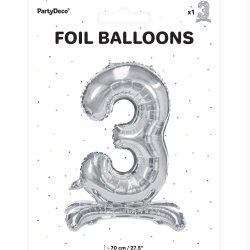 Folieballon - SLV - TAL 3 - 70 cm - Stende