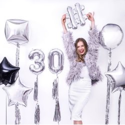 Folieballon - RUND - SLV - 40 cm