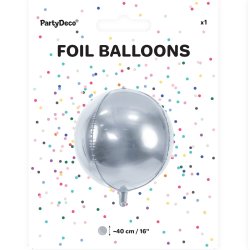 Folieballon - RUND - SLV - 40 cm