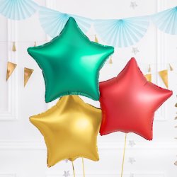 Folieballon - STJERNE - Grn Satin - 48 cm