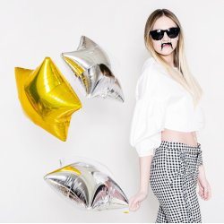 Folieballon - STJERNE - Guld Metallic - 48 cm