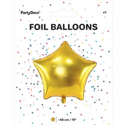 Folieballon - STJERNE - Guld Metallic - 48 cm