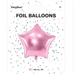 Folieballon - STJERNE - Lyserd Metallic - 48 cm